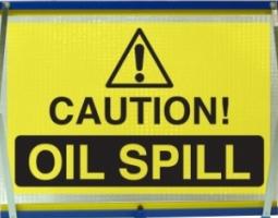 Oil Slick Ahead Sign